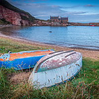 Buy canvas prints of Boats at Cove harbour, Scottish Borders by Phil Reay