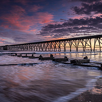 Buy canvas prints of Sunrise at Steetley Pier by Phil Reay