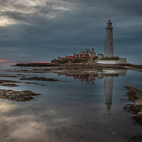 Buy canvas prints of St Marys Island & lighthouse by Phil Reay