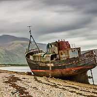 Buy canvas prints of The Corpach Wreck (long exposure) by Phil Reay