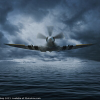 Buy canvas prints of Low flying Spitfire by John Allsop