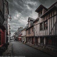 Buy canvas prints of cobbled streets of Honfleur, Normandy by John Allsop