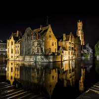 Buy canvas prints of Bruges relections by David Schofield