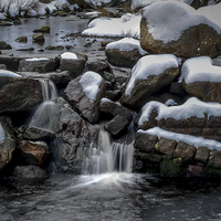 Buy canvas prints of  Greenfield Brook, Dove Stone by David Schofield