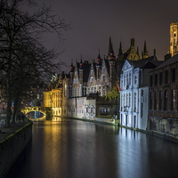 Buy canvas prints of  Bruges lights by David Schofield
