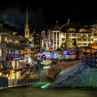 Buy canvas prints of Ischgl by night by David Schofield