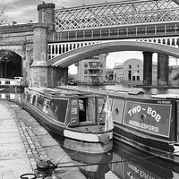 Buy canvas prints of Two Bob Huddlesford moored on at Castlefield by Stuart Giblin