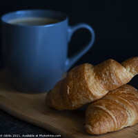 Buy canvas prints of A cup of coffee with croissants for breakfast by Stuart Giblin