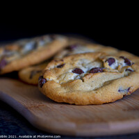 Buy canvas prints of Freshly baked chocolate chip cookies by Stuart Giblin