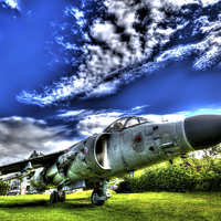 Buy canvas prints of  Harrier Jump Jet HDR by Robert Bradshaw