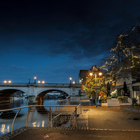 Buy canvas prints of  Xmas LIghts By the Thames at Kingston by Colin Evans