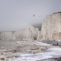 Buy canvas prints of  Mist Over the White Cliffs by Colin Evans