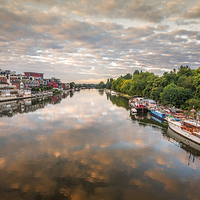 Buy canvas prints of  View of the River Thames at Kingston Unon Thames by Colin Evans