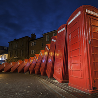 Buy canvas prints of  Phonebox Sculpture by David Mach in Lingston Upon by Colin Evans