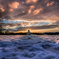 Buy canvas prints of The Snowman on Reigate Hill by Colin Evans