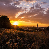 Buy canvas prints of The Crooked Spire at sunset by Michael South Photography