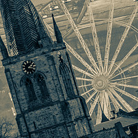Buy canvas prints of The Crooked Spire and the Chesterfield Eye.  by Michael South Photography