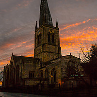 Buy canvas prints of The Crooked Spire at Sunset  by Michael South Photography