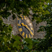 Buy canvas prints of The Crooked Spires Clockface. by Michael South Photography