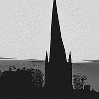 Buy canvas prints of The Crooked Spire. (A digital painting effect)  by Michael South Photography