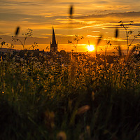 Buy canvas prints of The Crooked Spire At Sunset  by Michael South Photography