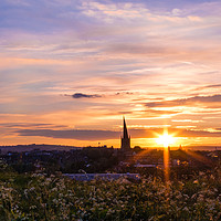 Buy canvas prints of The Crooked Spire at sunset  by Michael South Photography