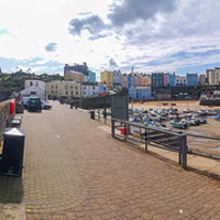 Buy canvas prints of Tenby Harbour Panoramic  by Michael South Photography