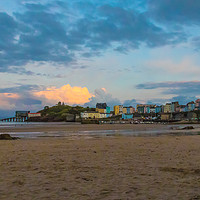 Buy canvas prints of Tenby Harbour At Sunset  by Michael South Photography