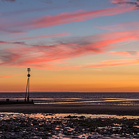 Buy canvas prints of dramatic sunset over Hunstanton Beach, Norfolk by Paul Burrows