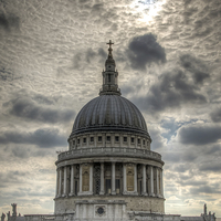 Buy canvas prints of  St Paul's Cathedral sunset in HDR by Dan Hamilton