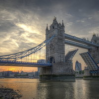 Buy canvas prints of Tower Bridge at sunset by Dan Hamilton