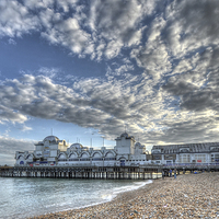 Buy canvas prints of  Southsea Pier at sunset by Dan Hamilton