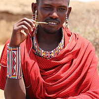 Buy canvas prints of Thoughtful Maasai by Dave Eyres