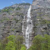 Buy canvas prints of Lauterbrunnen Waterfall by Dave Eyres