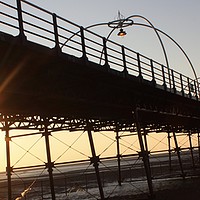 Buy canvas prints of Southport Pier at Sunset by Dave Eyres