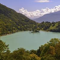 Buy canvas prints of  Lake Tenno, Northern Italy by Claire Castelli