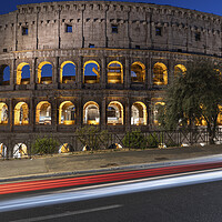 Buy canvas prints of Colosseum And Light Trails by Artur Bogacki