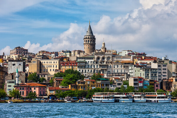 Istanbul City Skyline Picture Board by Artur Bogacki