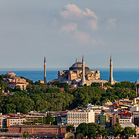 Buy canvas prints of City Of Istanbul Cityscape With Hagia Sophia by Artur Bogacki
