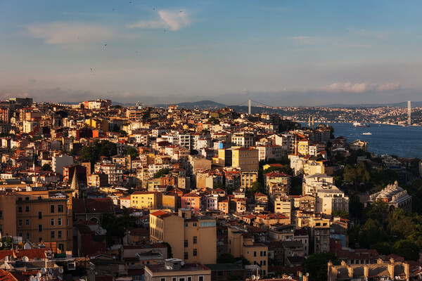 City of Istanbul at Sunset in Turkey Picture Board by Artur Bogacki