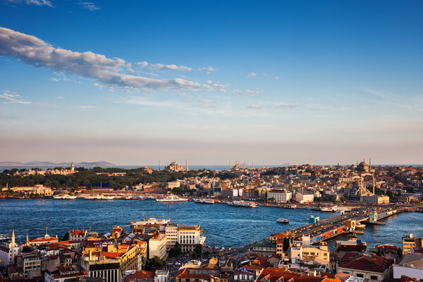 Istanbul City at Sunset in Turkey Picture Board by Artur Bogacki