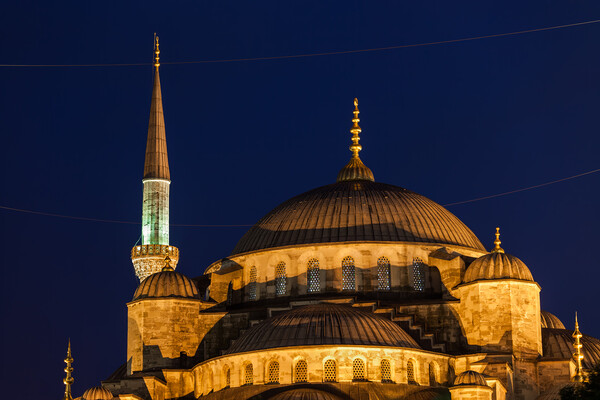 Blue Mosque Domes At Night In Istanbul Picture Board by Artur Bogacki