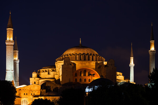 Hagia Sophia In Istanbul At Night Picture Board by Artur Bogacki