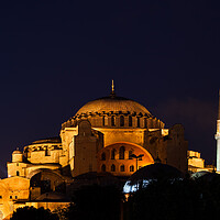 Buy canvas prints of Hagia Sophia In Istanbul At Night by Artur Bogacki