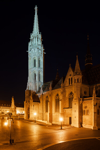 Matthias Church at Night in Budapest Picture Board by Artur Bogacki