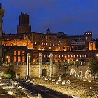 Buy canvas prints of Trajan Market In Rome At Night by Artur Bogacki