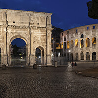 Buy canvas prints of Arch of Constantine and Colosseum by Night by Artur Bogacki