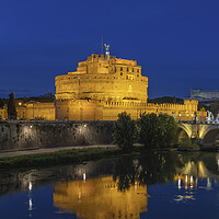Buy canvas prints of Castel Sant Angelo at Night in Rome by Artur Bogacki