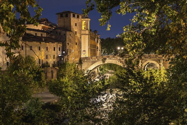 Tiber Island and Pons Fabricius in Rome Picture Board by Artur Bogacki