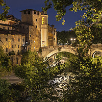Buy canvas prints of Tiber Island and Pons Fabricius in Rome by Artur Bogacki